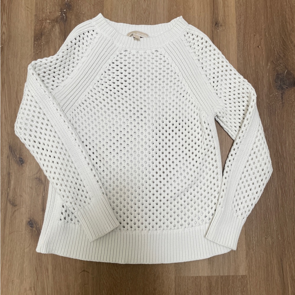 Micheal Micheal Kors White Mesh-Like Sweater, Size Small - Picture 11 of 16